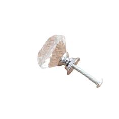 1/10 peças 20-40mm base dourada e prateada em forma de diamante puxadores de vidro cristalino armário puxa puxadores de gaveta puxadores de armário de cozinha, base de prata 20mm, 1 unidade