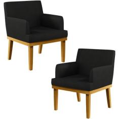 Kit 02 Poltronas Decorativas Para Sala de Estar Base Mel Beatriz W01 M