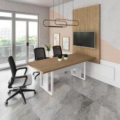 Mesa de Reunião Industrial 2,0m e Painel de TV Escritório F5 - F5 Offi