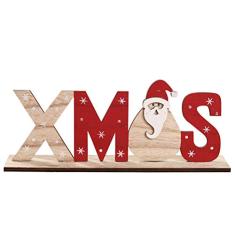 Natal de Madeira S Claus Boneco de Neve Flocos de Neve Carta Decoração Ornamento de Mesa Letras Sinal Decoração de Festa de Natal Com Estes Enfeites de Mesa. Projetado para