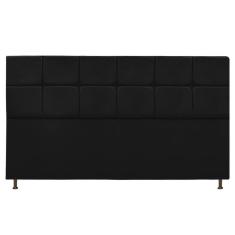 Cabeceira Estofada Damares 195 Cm King Size com Botonê Preto