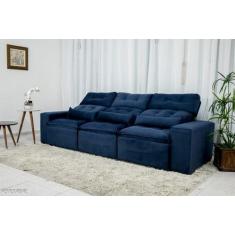Sofá Retrátil e Reclinável 2,75m C/ 05 Lugares em Tecido Suede  - Vene