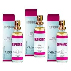 Kit 3 Perfume Euphoric Feminino Amakha Paris Bolso Bolsa