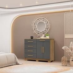 Cômoda Sapateira 5 Gavetas 2 Portas Cannes - Vila Rica