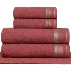 Jogo de Toalhas Gigante 5 Peças 340g/m2 100% Algodão Sublime (Terracota)