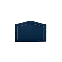 Cabeceira Solteiro 90x60 Suede Azul Tachas Prata