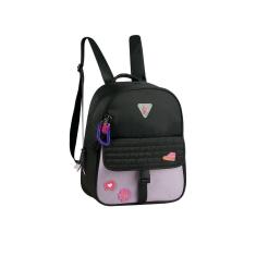 Bolsa Mochilha De Costas Preta Nylon Luluca Oficial Lulike Lu2959pt