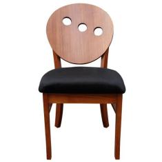 Cadeira Decorativa Sala de Jantar Teseu Madeira Maciça Poliéster Preto