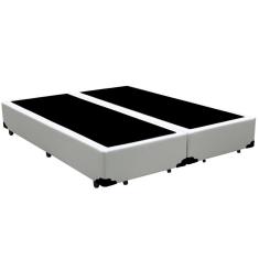 Cama Box Casal Bipartido Extremo Reforçado Principe das Camas Sintético Branco 138x188x40