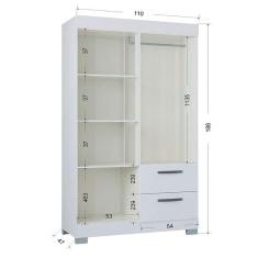 Guarda Roupa Solteiro Tóquio 4 Portas com Armário Multiuso 2 Portas Pequeno Branco Brilho - Poquema