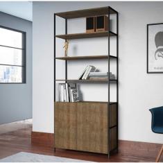 Estante Multiuso 2 Portas 211,5cmx90cm Steel Quadra Artesano Vermont