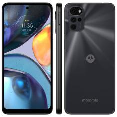 Smartphone Motorola Moto G22 Preto 128GB 4GB RAM Tela de 6.5” Câmera Traseira Quádrupla Android 12 Processador Octa Core 2.3 GHz