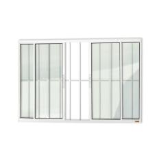 Janela Confort 4 Folhas com Grade Vidro Liso 100cm X 150cm Brimak