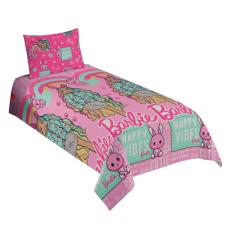 Jogo de Cama Infantil Lepper Barbie Solteiro 2 Peças Microfibra Rosa