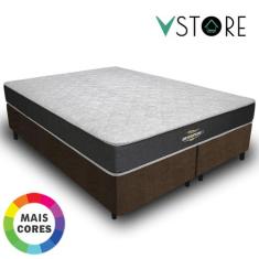 Cama Box Queen + Colchão Espuma D33 Ortopédico 158x198x58cm Orthopedic