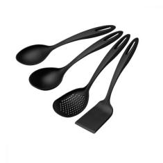 Jogo de Utensílios Tramontina Ability em Nylon Preto 4 Peças, Preto, 4