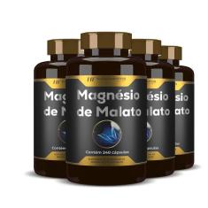 4X Magnésio De Malato Premium 240Caps Hf Suplementos