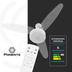 Ventilador Teto Silent Led Cristal Inverter Controle Remoto - Ponente,