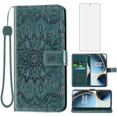 Capa de telefone para OnePlus Nord N30 5G/CE 3 Lite carteira com protetor de tela de vidro temperado e capa flip fina de couro, suporte para cartão, acessórios para celular OPPO K11x/One Plus 1 1+ N