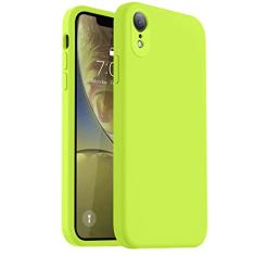 Vooii Capa compatível com iPhone XR, silicone líquido atualizado com [bordas planas] [proteção da câmera] [forro de microfibra macio antiarranhões] capa de celular para iPhone 10 XR 6,1 polegadas