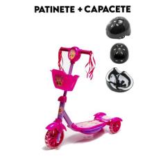 Patinete Menina Belinda Com Capacete Preto Seguro - DM Toys