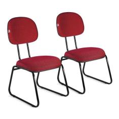 Cadeira Ágata Secretária Pé Sky L Duplo Kit 02 Tecido - Ideaflex,  Ver