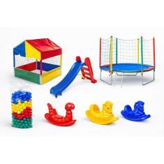 Cama Elástica Pula Pula 2,30m + Piscina de Bolinhas 1,00m + 500 Bolinh