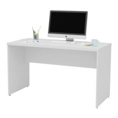 Escrivaninha de Escritório Reta Profissional 120x60cm Pé Painel MDP Tampo em 30mm Mesa Funcional para Home Office, Uso Corporativo e Para Quarto Netmobil (Branco)