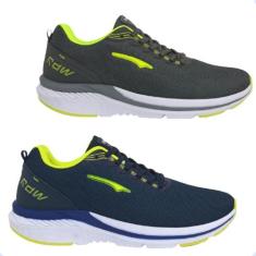 Tênis Esportivo 2 Pares Casual Dia a Dia - RDW, Grafite, Marinho, 42