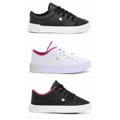 Kit Três Tênis Casual Feminino Alta Qualidade E Conforto Infantil - Ka