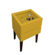 Mesa De Cabeceira Penteadeira Mesa Lateral De Apoio Amarelo Laca
