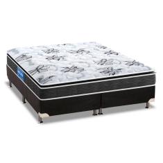 Cama Box King: Colchão Ortopédico Probel Guarda Costas Extra Firme + Base Crc Suede Black(193X203)