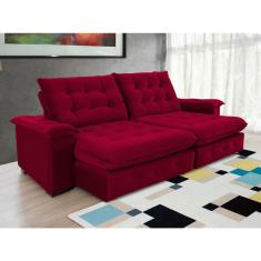 Sofá Coliseu 2.60m Retrátil E Reclinável Super Pillow - Vinho