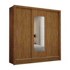 Guarda Roupa Casal Fortaleza 3 Portas Com Espelho Carioca Móveis