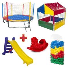 Cama Elástica Pula Pula 2,30m + Piscina de Bolinhas 1,00m + 500 Bolinh