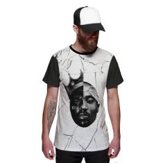 Camiseta 2pac Shakur Tupac Swag Branca Thug Life-Masculino