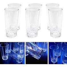 Jogo 6 Copos Água Suco Vidro Conjunto 350ml 14 X 7 Cor:Branco