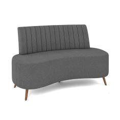 Sofá 2 Lugares Living 160cm Pé Palito Maraú Bouclê K01 - D`rossi Cor Cinza