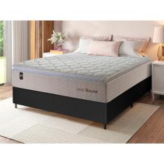 Conjunto Cama Box c/ Molas Ensacadas Roma Bege Casal 138x188x71