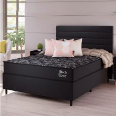 Conjunto Cama Box Casal Benim Molas Ensacadas 138cmx188cmx63cm Preto