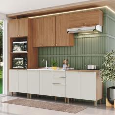 Cozinha Compacta 4 Peças Com Tampo Para Cooktop Yasmin Espresso Móveis Nature-areia