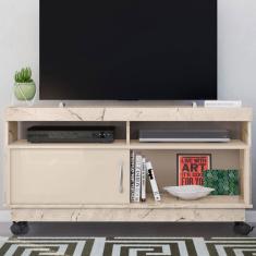 Rack para TV Até 50 Polegadas Artur 1 Porta Calacata/Off White - Madetec