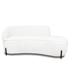 Sofá 2 Lugares Orgânico 140cm Pé Ferro Pto Morgan Bouclê Off White L01 - D`Rossi