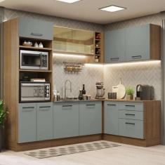 Cozinha Completa de Canto Madesa Agata 399001 com Armário e Balcão (Se