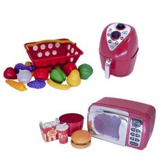 Menino Brinquedo Infantil Cozinha Eletro Mercado 19Peças - Altimar