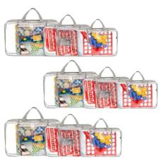 Organizador de Brinquedos - SUPER TABULEIRO 3 KITS CINZA - Momis Petit