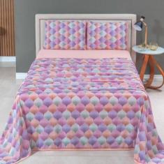 Jogo de Cama Solteiro Malha 100% Algodão 03 Pçs Fio Penteado 30/1 - Ma