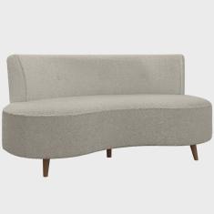 Sofá Chaise Living 2 Lugares 160cm para Sala Istambul K01 Bouclê Bege - Lyam Decor