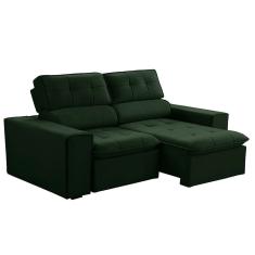 Sofá 2 Lugares Retrátil e Reclinável Atenas Veludo Verde