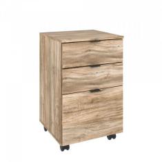 Conjunto Home Office Industrial 3 Peças 1 Escrivaninha 1 Estante E 1 Gaveteiro Kuadra Compace Carvalho